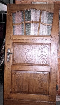 Antike Musselinglas-Türen 20er Jahre Eiche