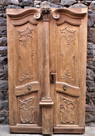 Antike Musselinglas-Türen Barock Eiche 