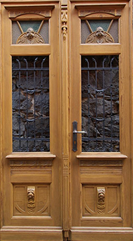 Antike Haust&uuml;ren Jugendstil Kiefer/Eiche