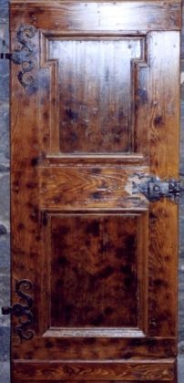 Antike Musselinglas-Türen Renaissance Kiefer