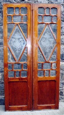 Antike Zimmertüren mit Glas Jugendstil Fichte/Tanne