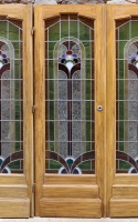 Antike Musselinglas-Türen Art Deco 