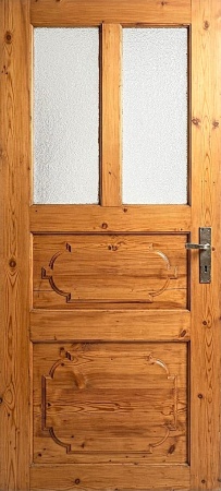 Antike Zimmert&uuml;ren mit Glas Barock Fichte/Tanne