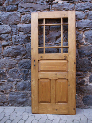 Antike Musselinglas-Türen Gründerzeit Fichte