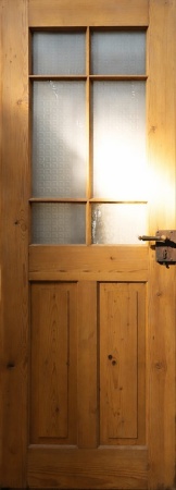 Antike Zimmert&uuml;ren mit Glas Gr&uuml;nderzeit Fichte 