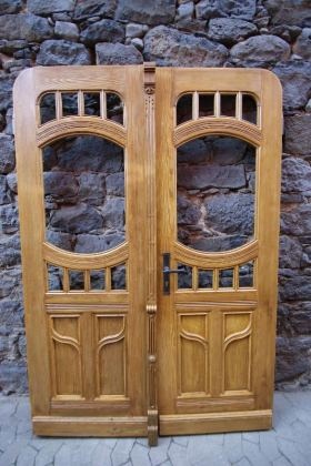 Antike Zimmertüren mit Glas Jugendstil Fichte/Tanne
