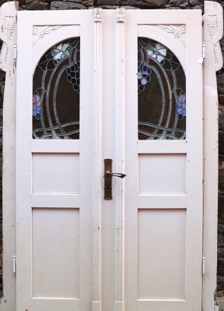 Antike Zimmertüren mit Glas Jugendstil Kiefer