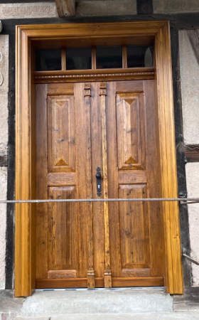 Antike Musselinglas-Türen Gr Fichte 