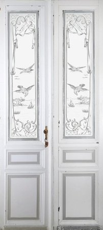 Glast&uuml;ren aus Paris Jugendstil Fichte/Tanne