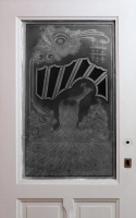 Antike Musselinglas-Türen aus Paris Jugendstil 