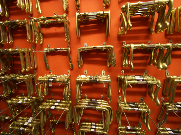 Haus-/Zimmertürgriffe für Einsteckschlösser 0 Messing, Messing vernickelt, Messing-Horn, Weissbronze-Horn, Weissbronze, Aluminium, Kupfer-Horn