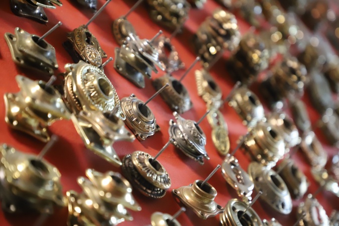 Antike Türbeschläge 0 Messing, Messing vernickelt