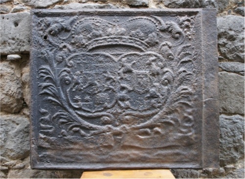 Antike Kaminplatte Renaissance Gusseisen