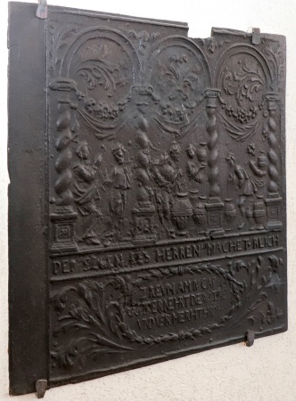 Antike Kaminplatte Renaissance Gusseisen