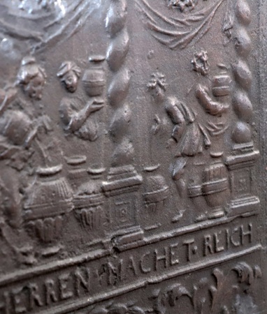 Antike Kaminplatte Renaissance Gusseisen