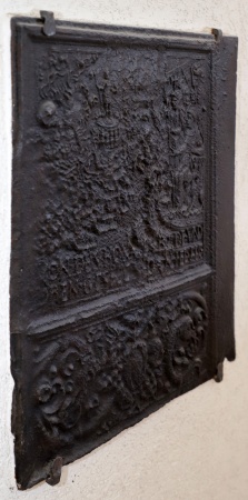 Antike Kaminplatte Renaissance Gusseisen