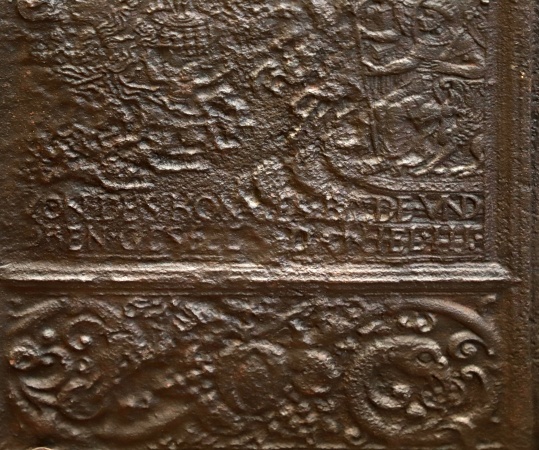 Antike Kaminplatte Renaissance Gusseisen