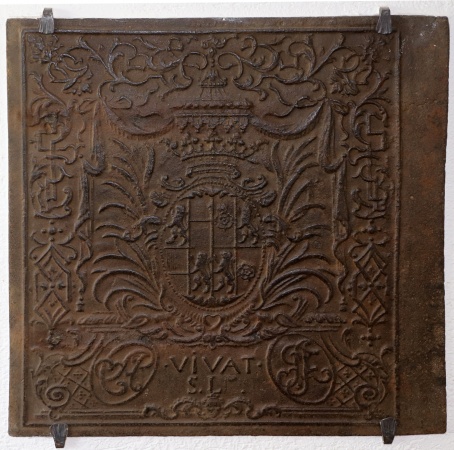 Antike Kaminplatte Renaissance Gusseisen