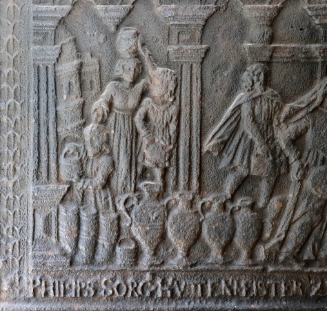 Antike Kaminplatte Renaissance Gusseisen