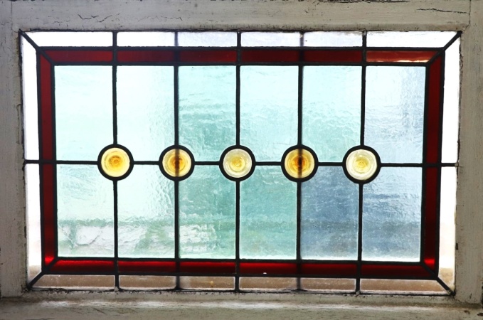 Antike Fenster Jugendstil Glas / Bleiglas