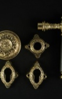 Antike Musselinglas-Türen Gründerzeit 